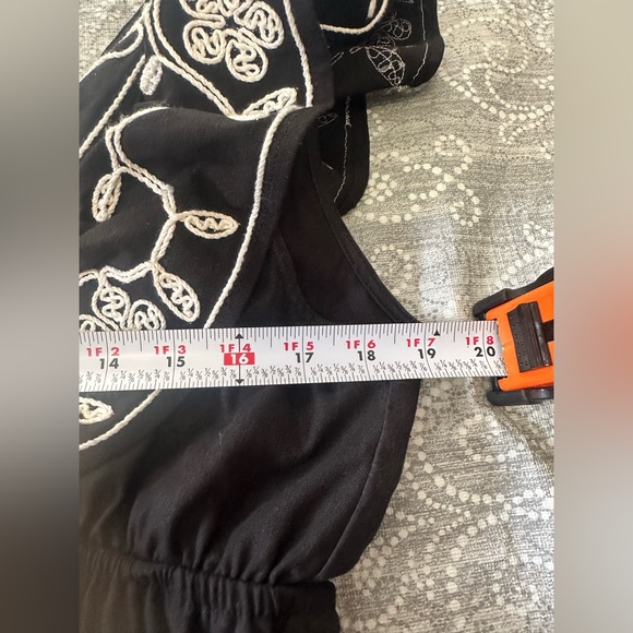 Strut & Bolt Black Embroidered Flutter Sleeve Dress - Picture 8 of 12